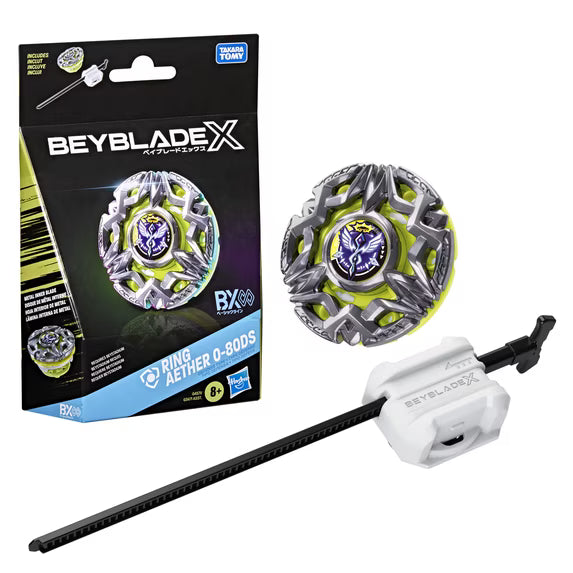 Beyblade X Dual Pack Ring Aether 0-80DS Starter Pack + Winder Launcher – Hasbro / Takara Tomy