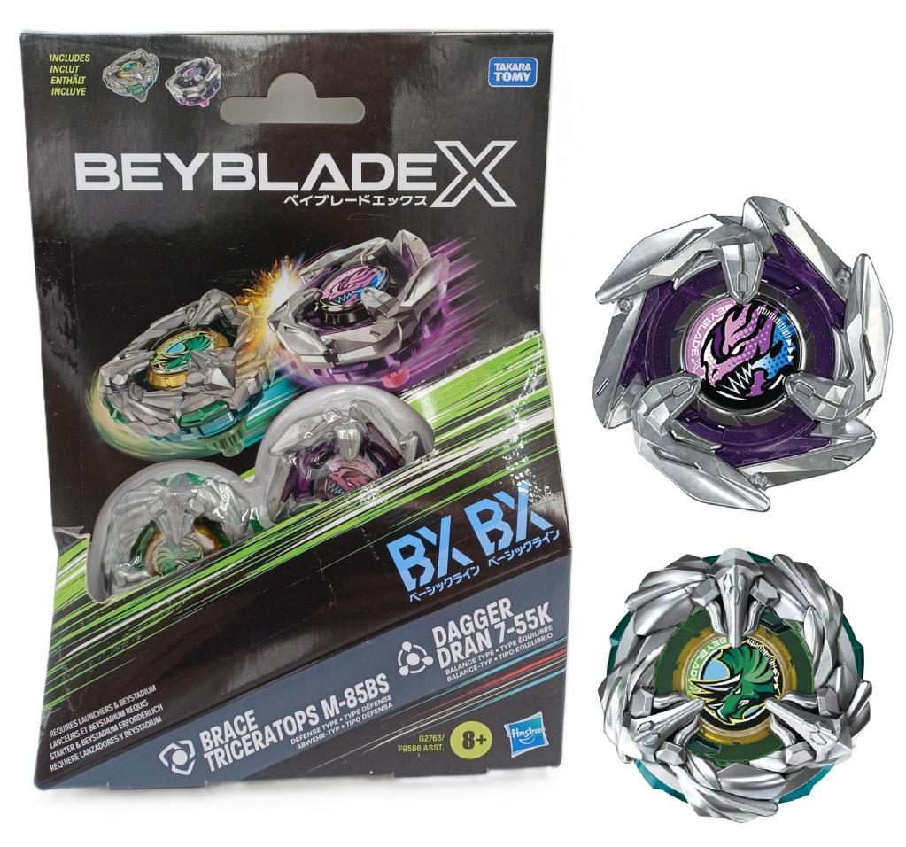 Beyblade X Dual Pack Brace Triceratops M-85BS + Dagger Dran 7-55K – Hasbro / Takara Tomy
