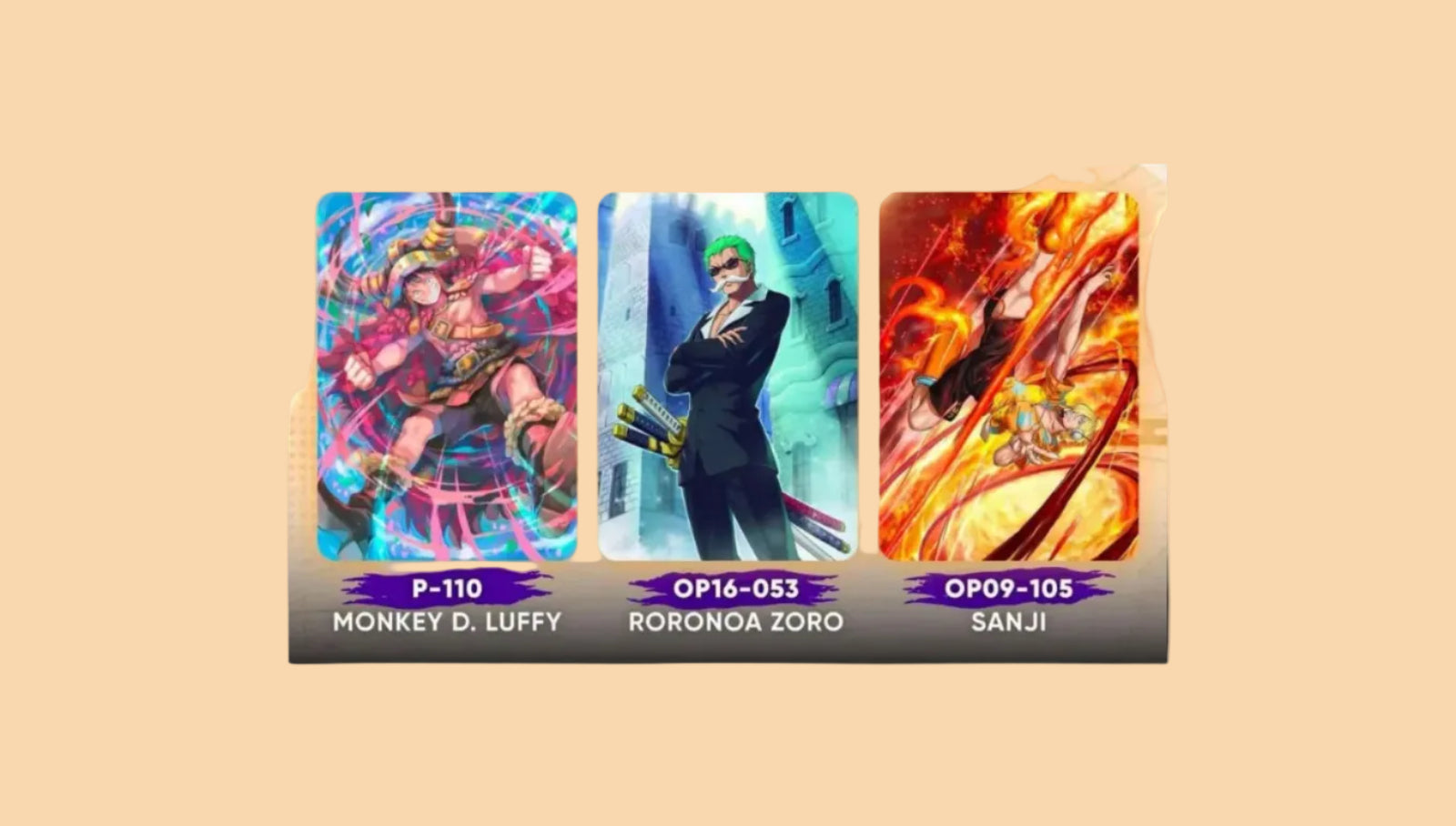 One Piece Card Game V Jump Monster Trio Promo Set (Luffy P-110, Zoro OP16-053, Sanji OP09-105) - JAP | PREORDER