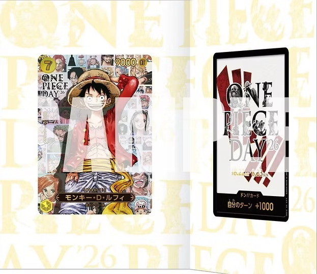 One Piece Day 2026 Premium Card Collection JAP: Monkey D. Luffy P-161 e DON!! Card commemorativa
