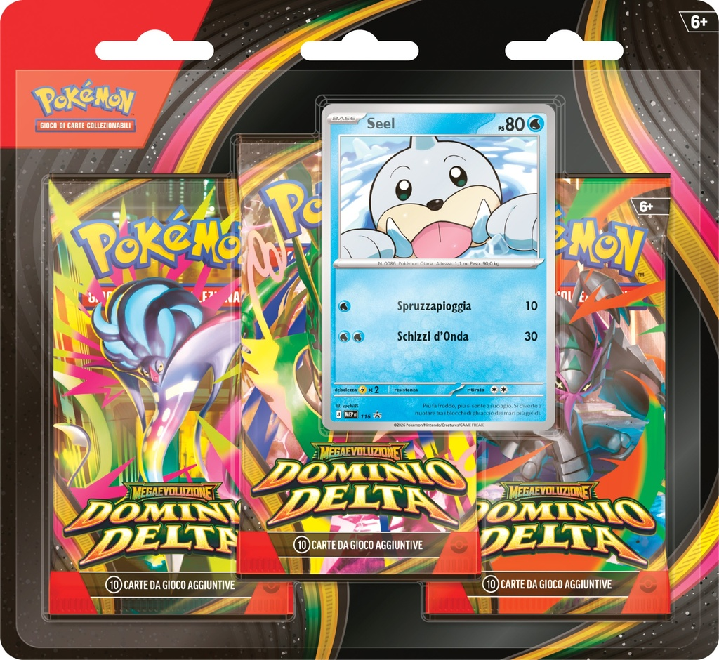 Pokémon Megaevoluzione Dominio Delta – Blister 3 Buste + Promo Seel ITA